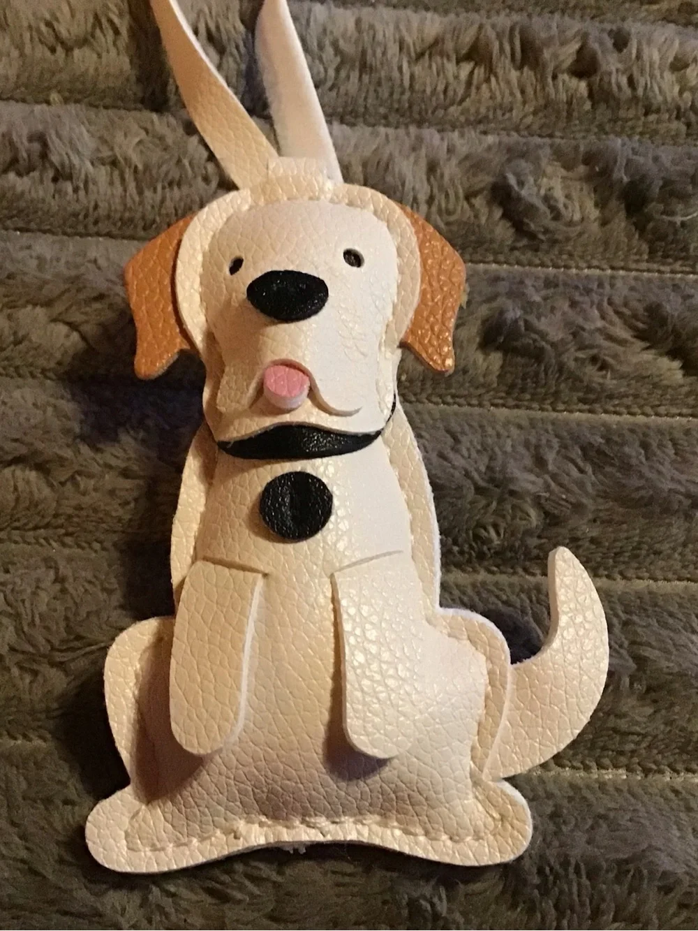Cream and Tan Dog-Shaped Accessory Charm